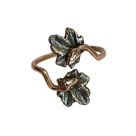 50% balance Custom 14kt Gold Double Serpent Ring for SARA