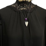 St Joan of Arc Locket Sterling Silver and Amethyst