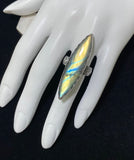 Marquis Extra Long Labradorite Ring