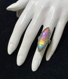 Marquis Rainbow Labradorite Ring Size 6