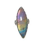 Marquis Rainbow Labradorite Ring Size 6