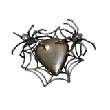 One of a kind double black widow pendant with dark moonstone