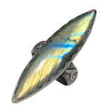 Marquis Extra Long Labradorite Ring