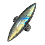 Marquis Extra Long Labradorite Ring