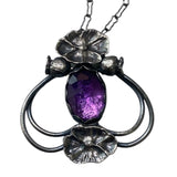 Midnight Poppy and Amethyst pendant