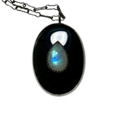 Moonstone and Onyx Talisman Pendant