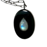 Moonstone and Onyx Talisman Pendant