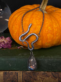 Sterling Serpent Snake Pendant with Purple Labradorite