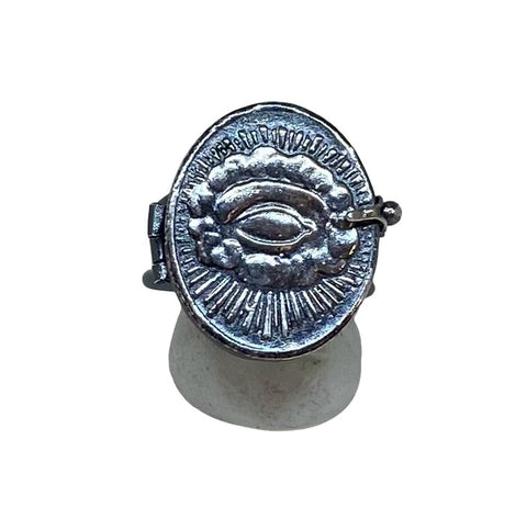 All Seeing Eye Container Ring Sterling Silver YOUR SIZE
