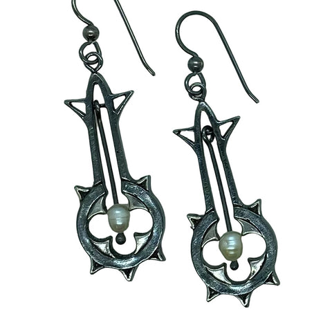 Gothic Arch Pearl Earrings