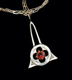 Gothic Architecture necklace with garnet in sterling silver second image