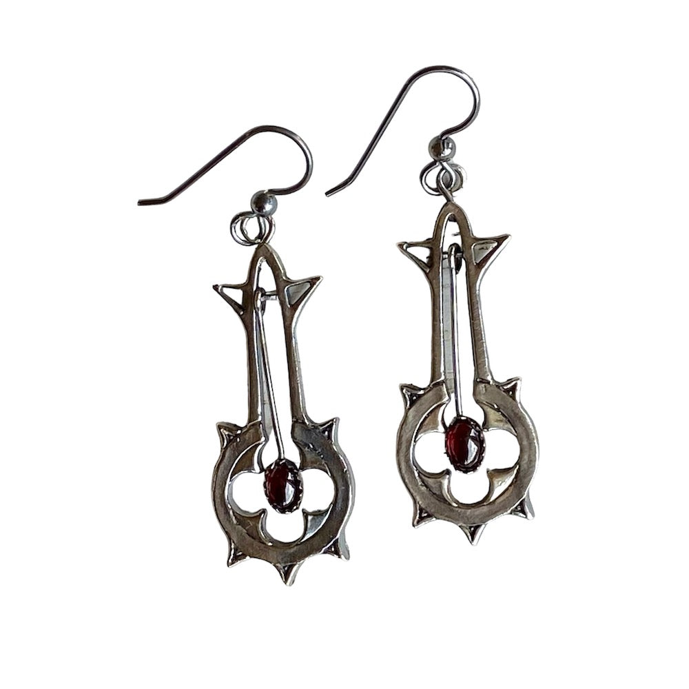 Garnet Gothic Arch Earrings
