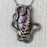 Purple Labradorite and Serpent Pendant