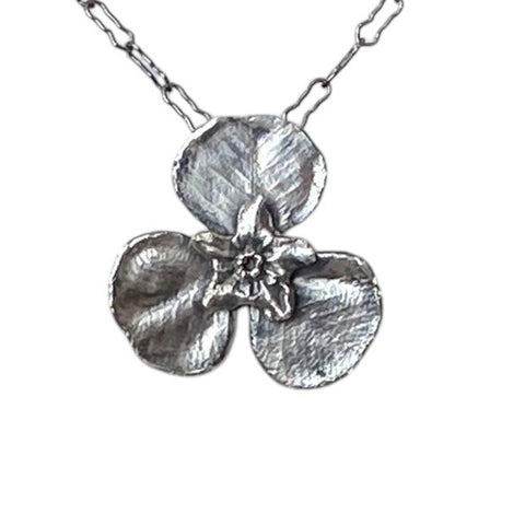 Natural Forget Me Not and Clover charm pendant