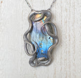 Classic Double Serpent Pendant with Labradorite