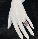 Size 8 Serpent Familiar Ring Faceted Natural Amethyst