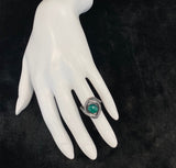 Size 5.5 Green Onyx "The Twins" Double Snake Ring in Sterling Silver (Copy)