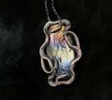Classic Double Serpent Pendant with Labradorite
