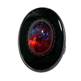 Size 6.5 Black Onyx and Dragon's Breath Ring