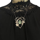 Sterling Garden Heart Pendant with Large 38 Ct Natural Aquamarine