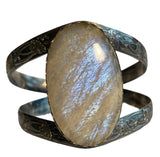 Belomorite Sterling Silver Power Cuff close up