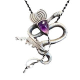 Serpent and Thistle Sterling and Amethyst Pendant Necklace Floradora Collection