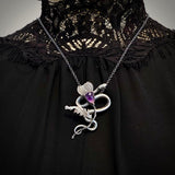 Serpent and Thistle Sterling and Amethyst Pendant Necklace Floradora Collection