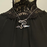 Sterling Serpent and Daisy Pendant Necklace Floradora Collection