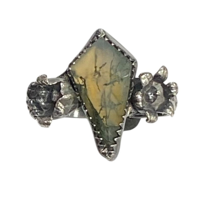 Moss Agate Lily of the Valley Ring Size 7.5 Floradora Collection