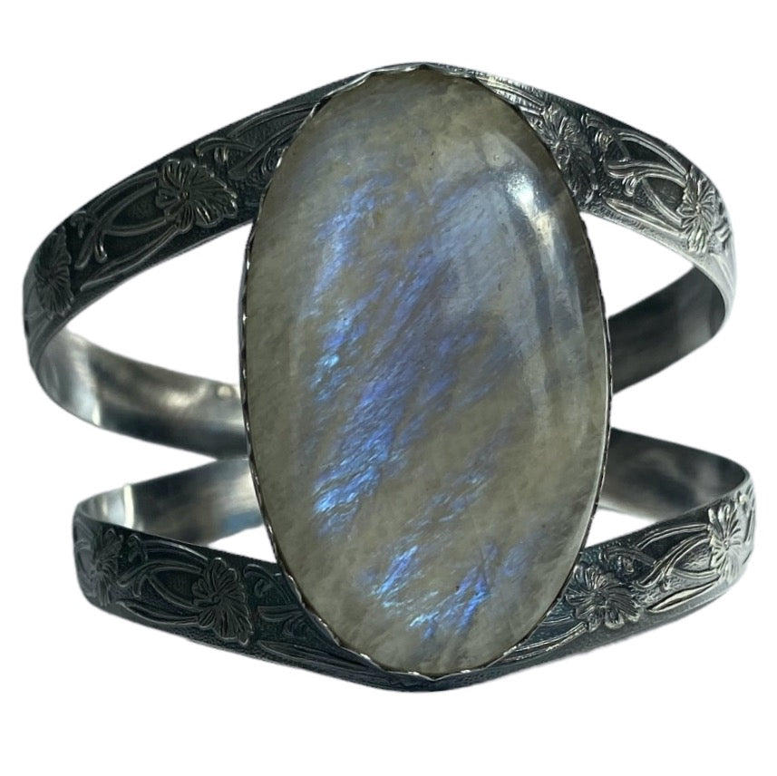 Large Belomorite Sterling Silver Amulet Bracelet Made in USA