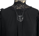 Cone Flower Medallion in sterling silver Echinacea Talisman, shown on mannequin