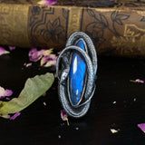 SIZE 8.5  Cobalt Blue Labradorite Serpent Ring