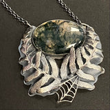 Garden Heart Fern and Moss Agate Pendant