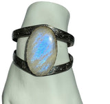 Belomorite Sterling Silver Power Cuff on wrist close up