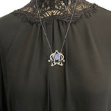 Art Nouveau Lotus blossom panel with moonstone