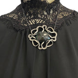 Large Quadruple Snake Necklace in Sterling with Rainbow Obsidian