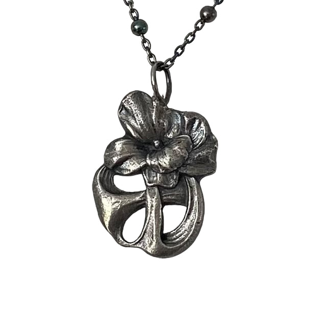 March Violet Art Nouveau Charm Pendant