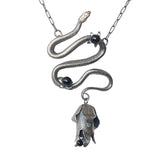 Sterling Silver Black Onyx Belladonna Pendant close up view