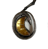 Realistic Snake Necklace with gold moon crystal view 6