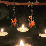 Bonfire Earrings of reclaimed coral and sterling silver