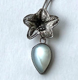 Sterling Black Henbane and Silver Moonstone Inverted Drop 1