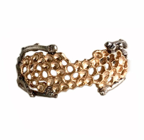 Golden Honeycomb Jewelry, honeycomb sterling bracelet Chase and Scout Image One