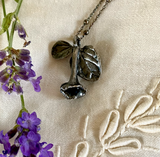 Petite Skullcap Blossom Pendant in Sterling Silver