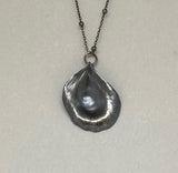 Single Sterling Silver Petal Necklace