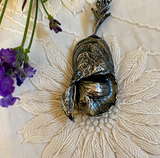 Large Botanical Monkshood Double Sided Pendant