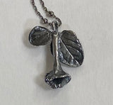 Petite Skullcap Blossom Pendant in Sterling Silver