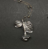 Petite Skullcap Blossom Pendant in Sterling Silver