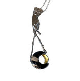 Dowsing Rod Necklace Drawing Down the Moon Sterling Jewelry for Witches and Luxury Goths Image one