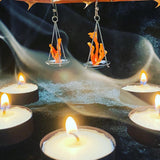 Bonfire Earrings of reclaimed coral and sterling silver