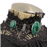 Malachite and Sterling Panel Collar Necklace